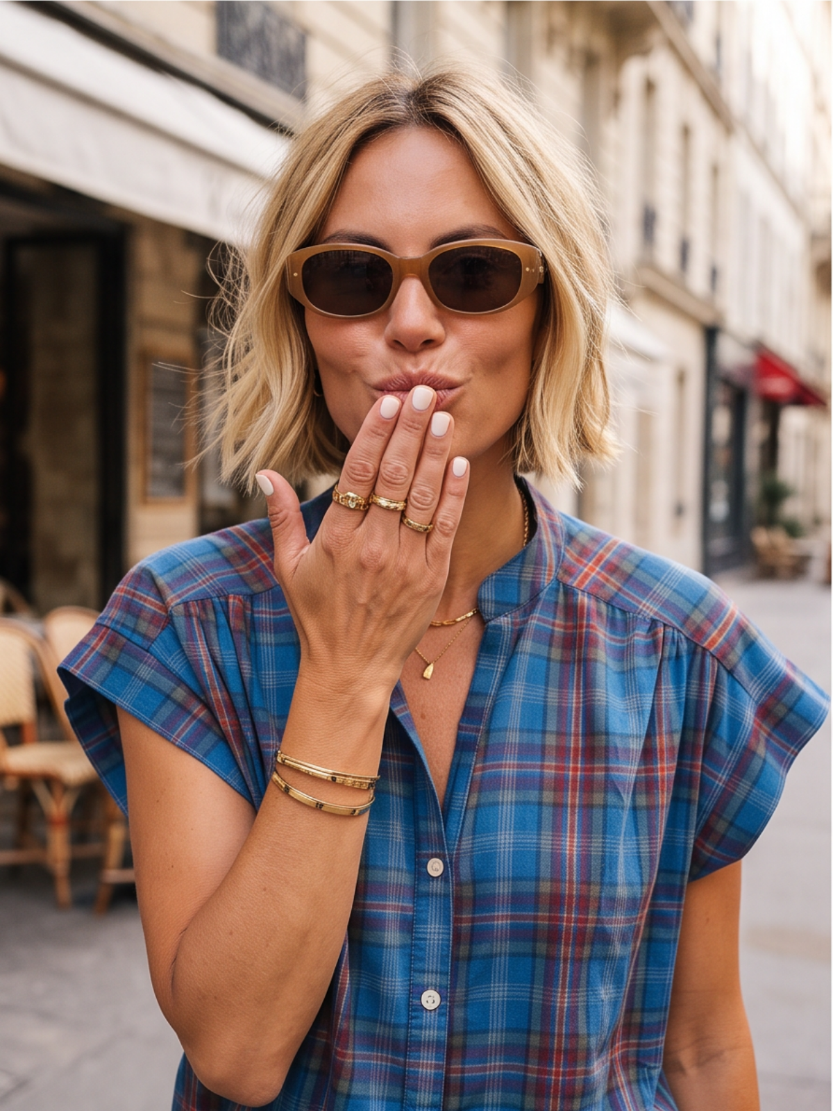 Chemise Domitille - Carreaux Bleus