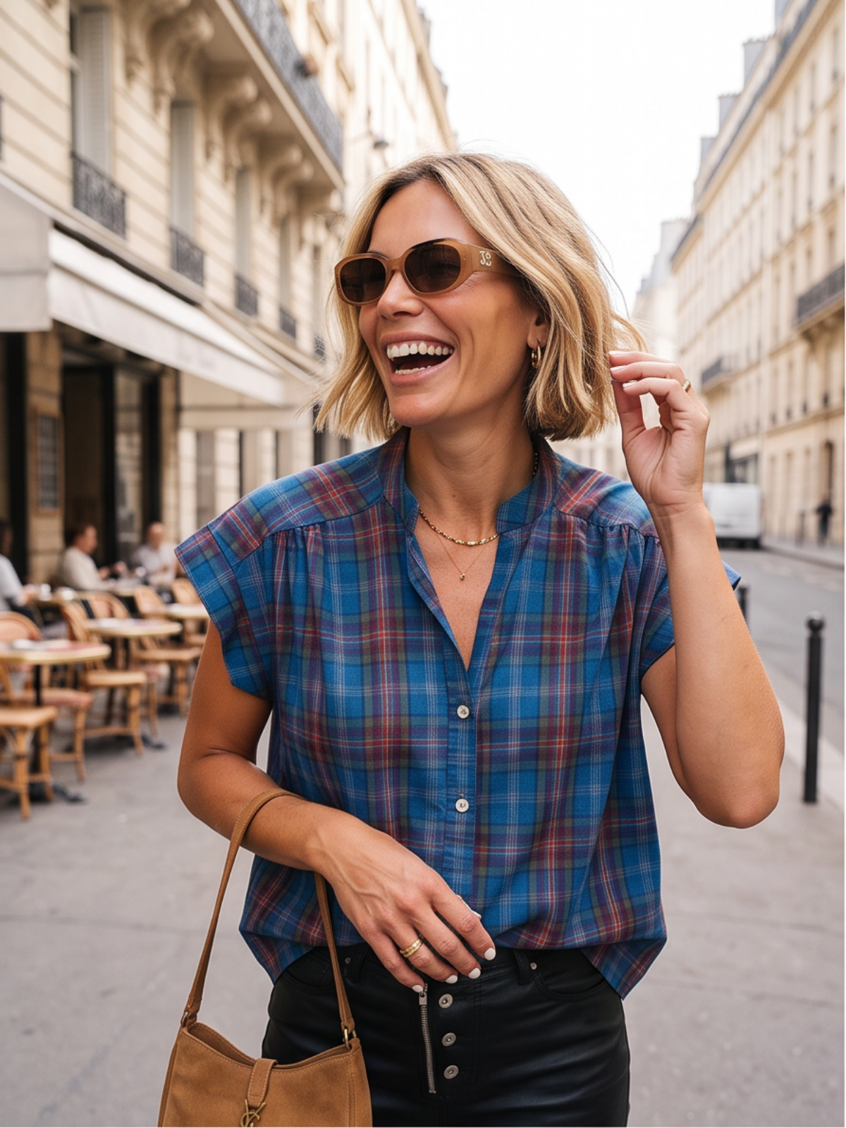 Chemise Domitille - Carreaux Bleus