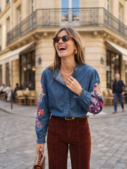 Chemise Édith - Denim Brodée