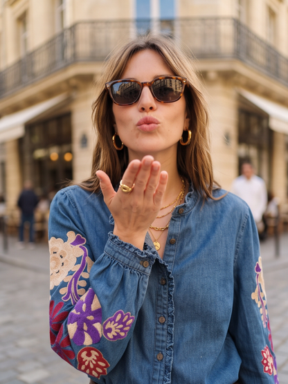 Chemise Édith - Denim Brodée