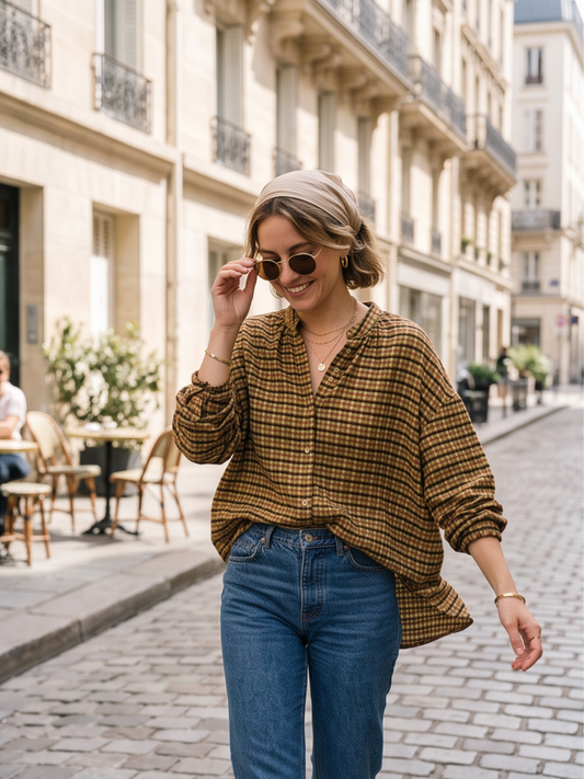 Chemise Estelle - Carreaux Moutarde