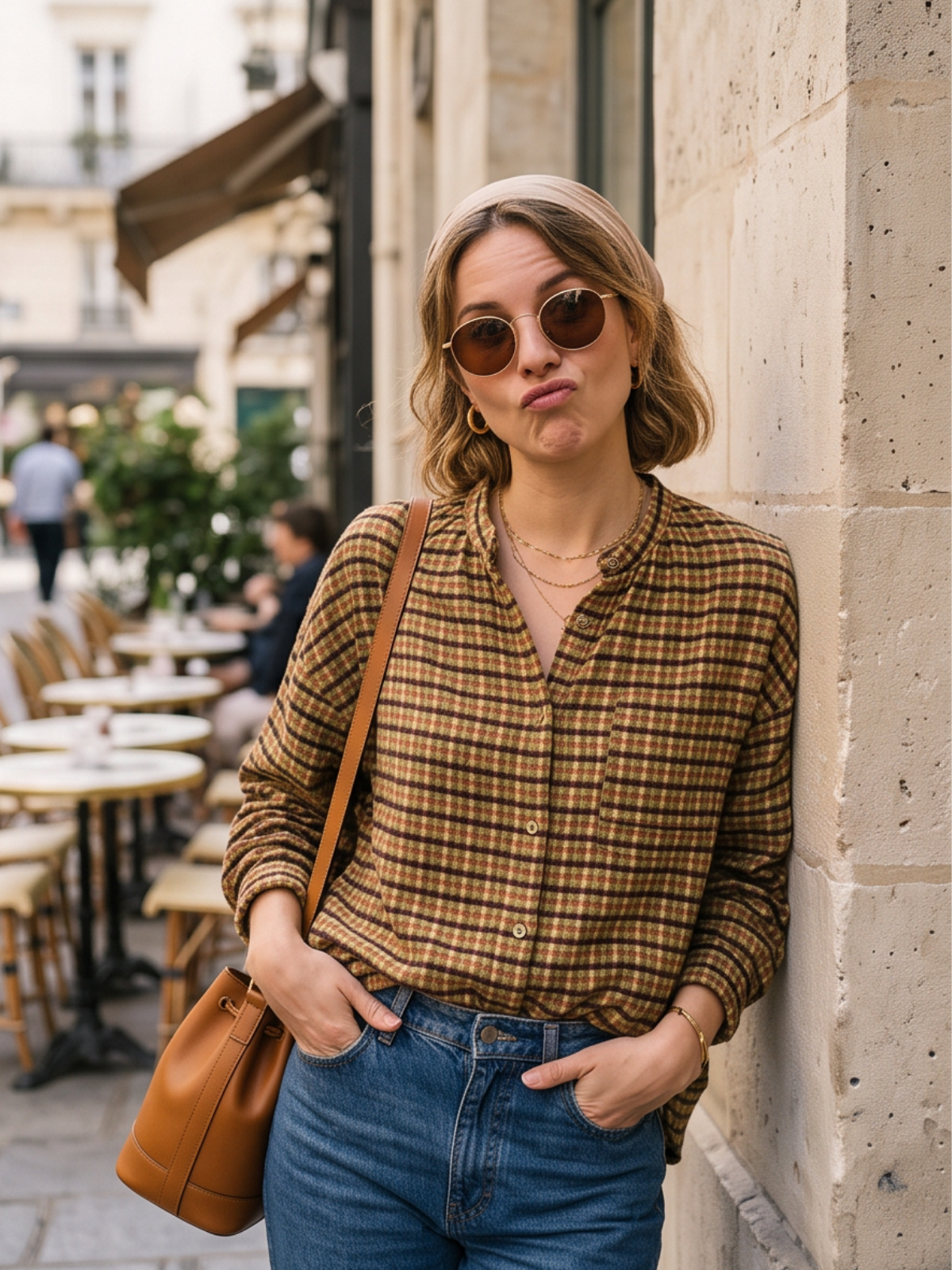 Chemise Estelle - Carreaux Moutarde