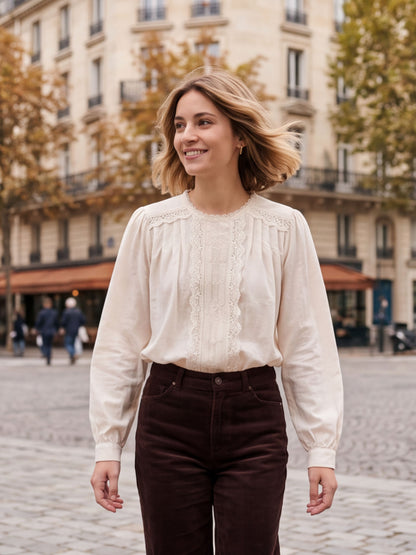 Chemise Estelle - Dentelle Boutonnée