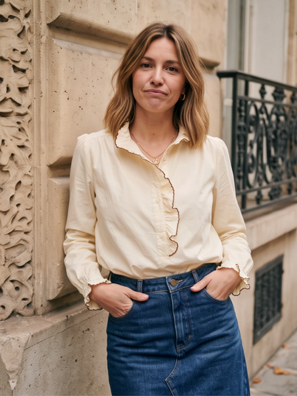Chemise Faustine - Volants Beige