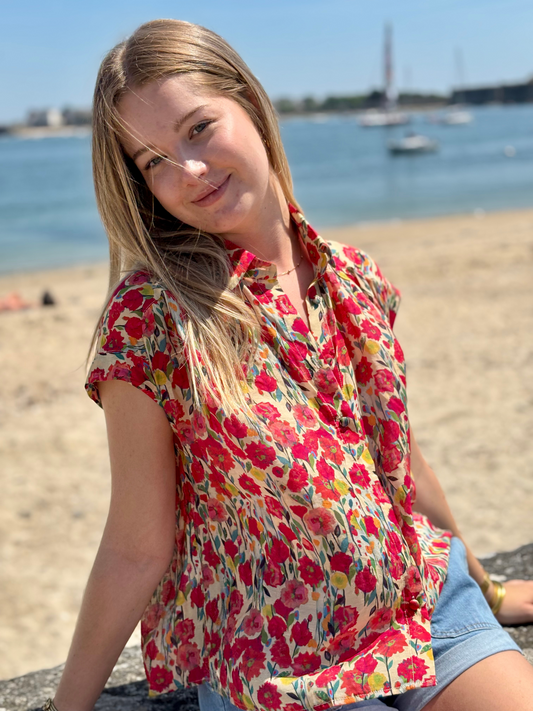 Chemise fleurie en coton