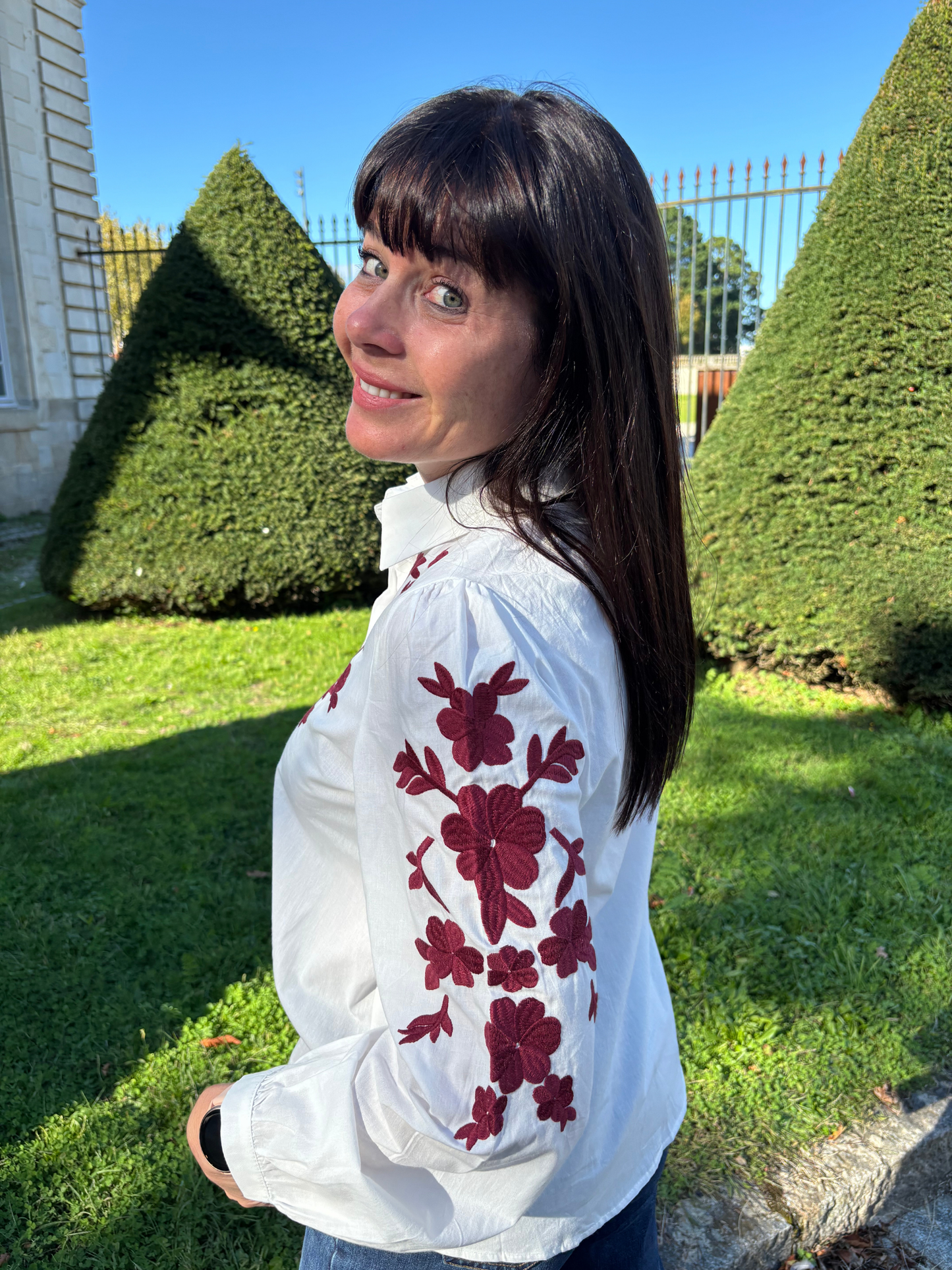 Chemise Fleurs Rouge