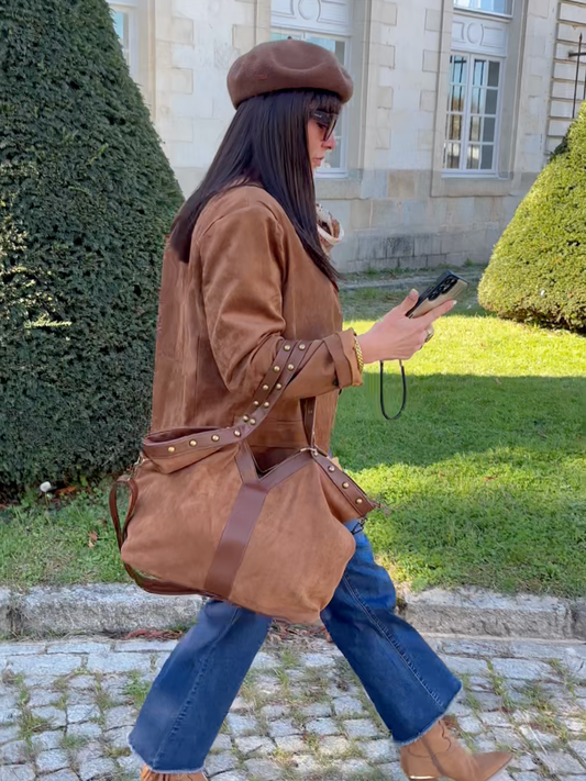 Blazer effet Daim Camel