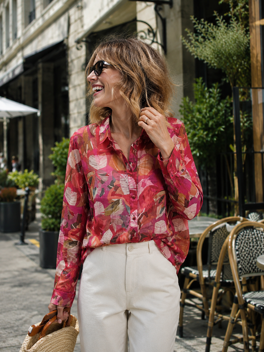 Chemise Fluide Motif Abstrait