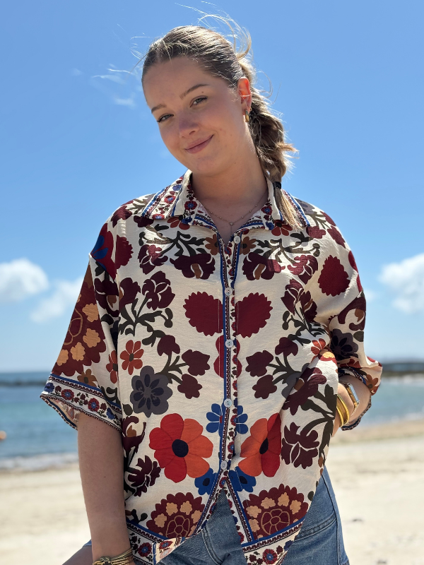 Chemise fluide à motifs estivaux