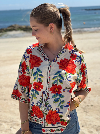Chemise fluide à motifs estivaux