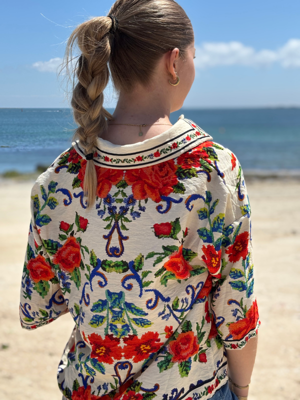 Chemise fluide à motifs estivaux