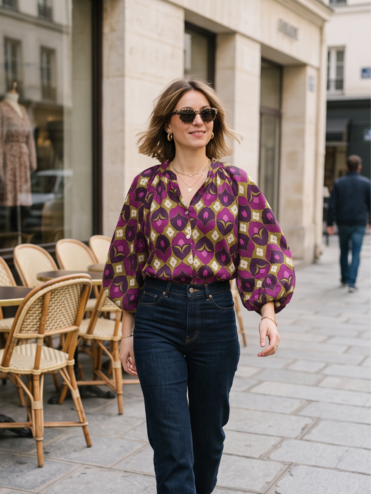 Chemise Garance - Manches Boule Imprimé