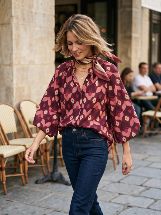 Chemise Garance - Manches Boule Imprimé