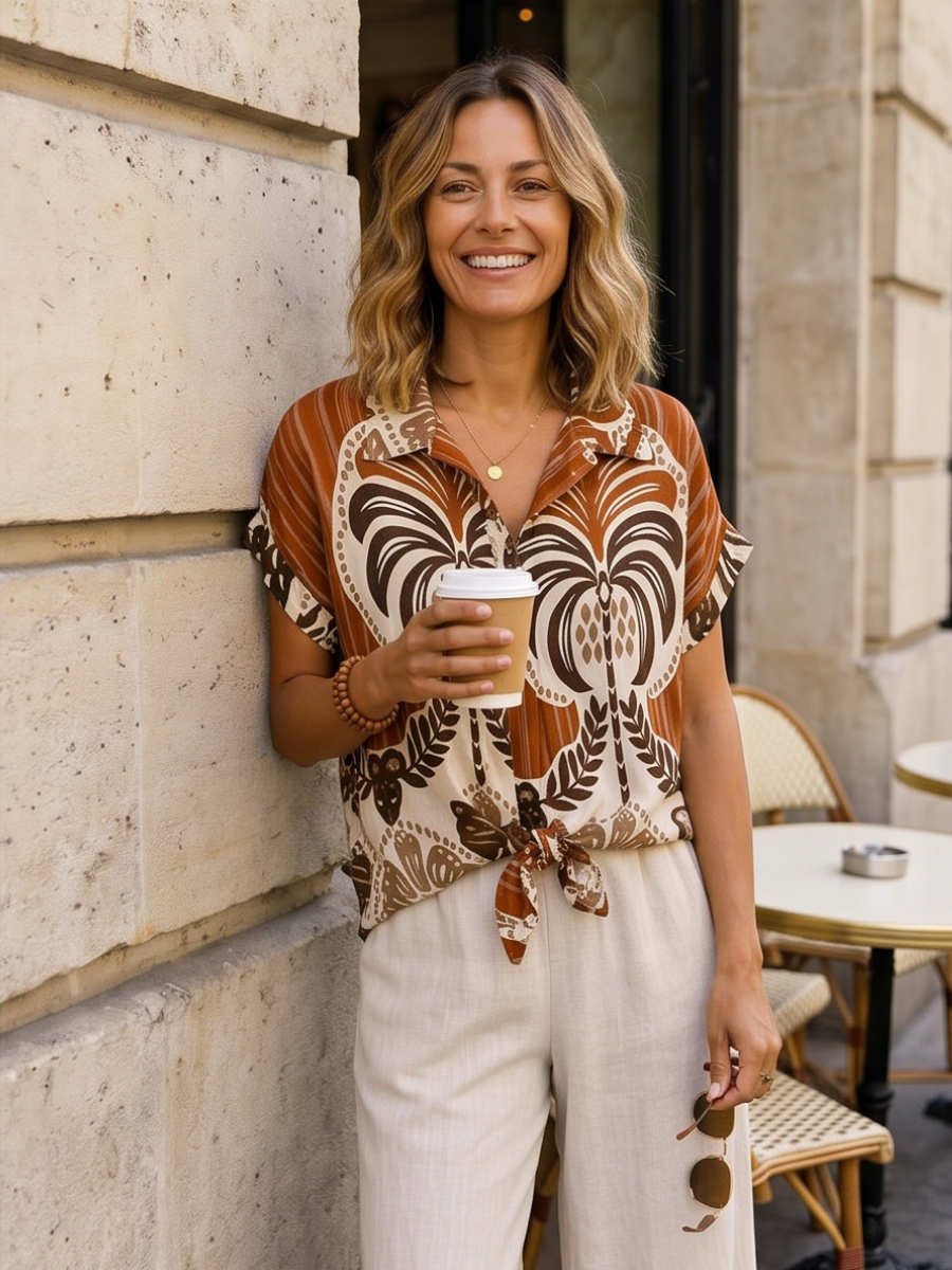 Chemise Léa - Motif Fleuri