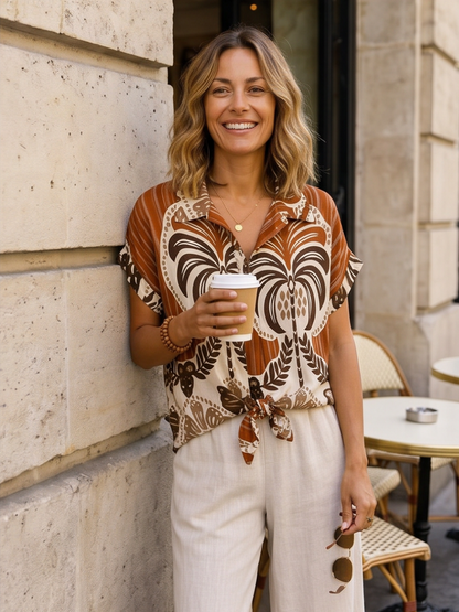Chemise Léa - Motif Fleuri