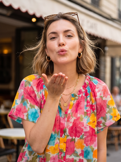 Chemise Lucie - Voile fleuri