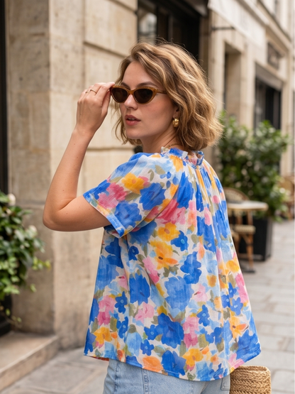 Chemise Lucie - Voile fleuri