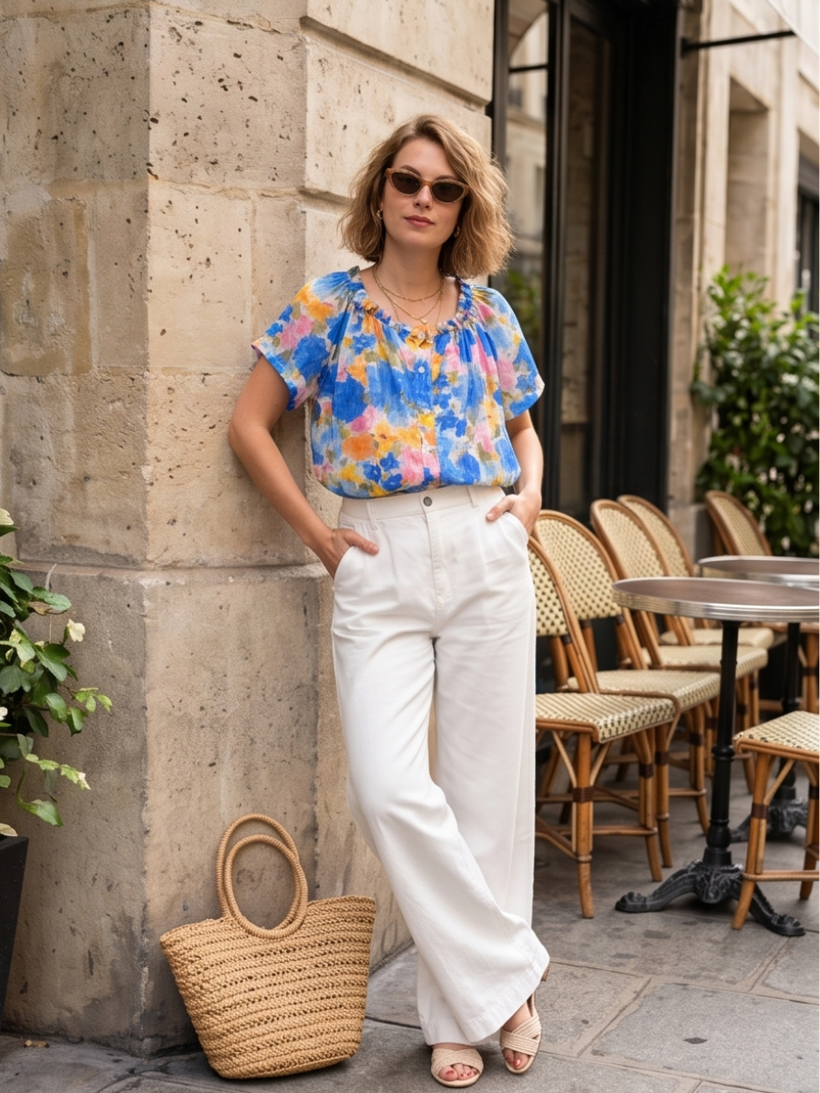 Chemise Lucie - Voile fleuri