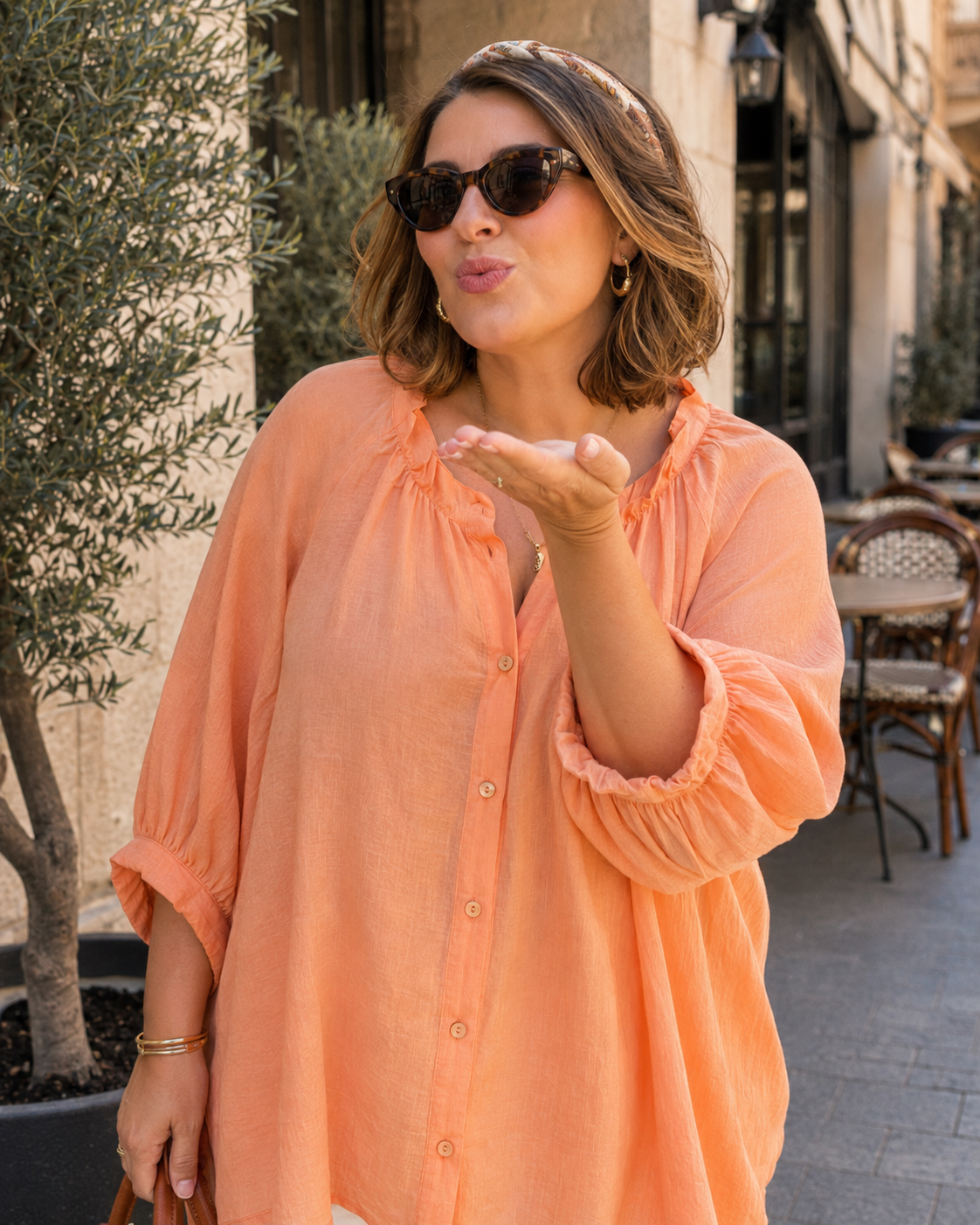 Chemise Manches Bouffantes TU 44-50