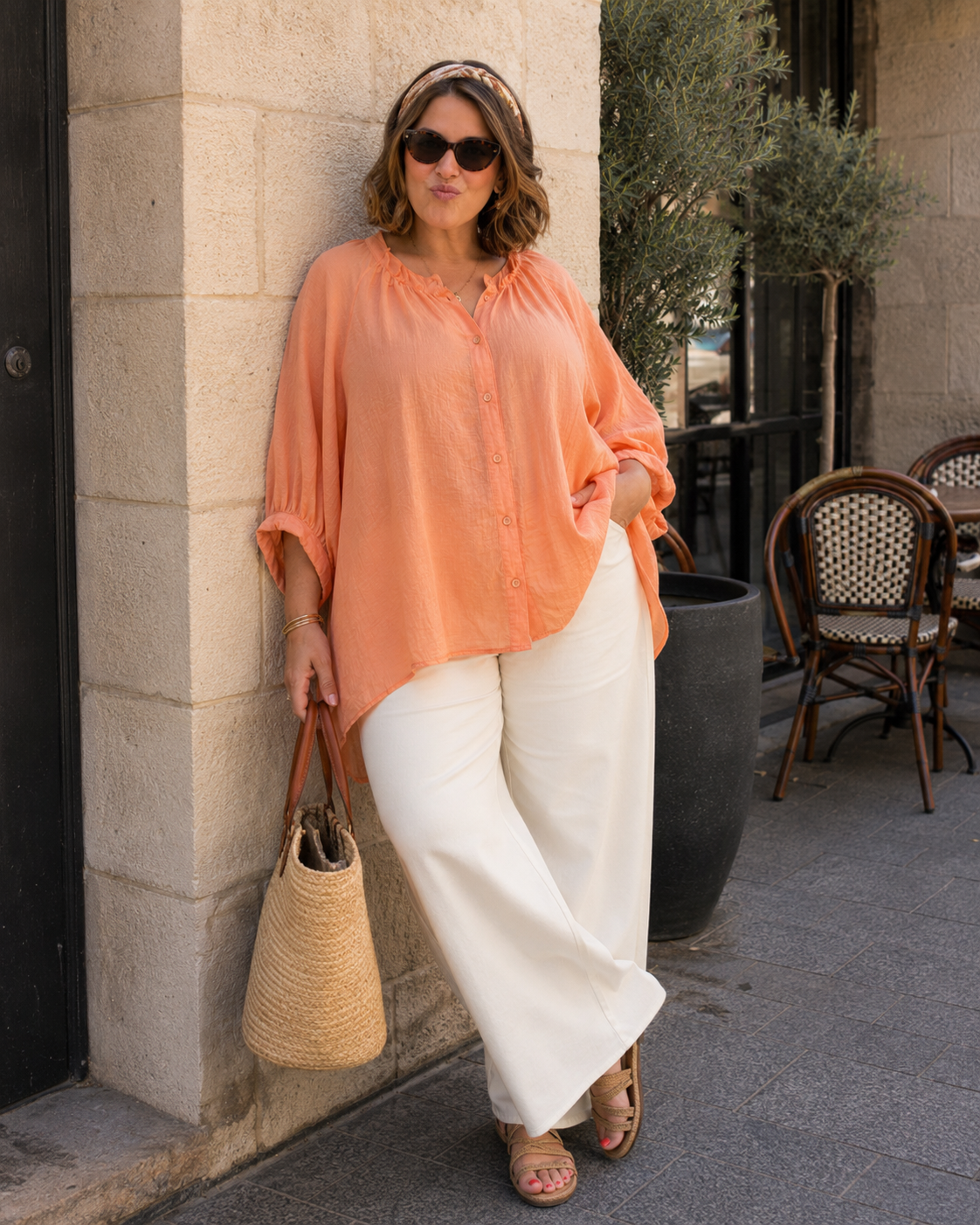 Chemise Manches Bouffantes TU 44-50