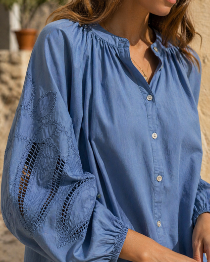 Chemise Manches Brodées Ballons