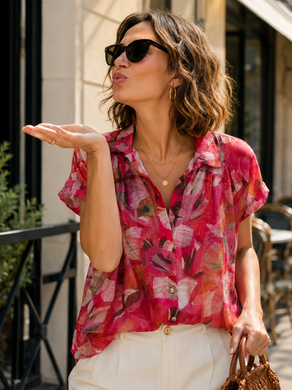 Chemise Manches Courtes Motif Abstrait