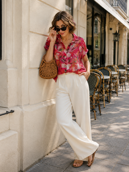 Chemise Manches Courtes Motif Abstrait