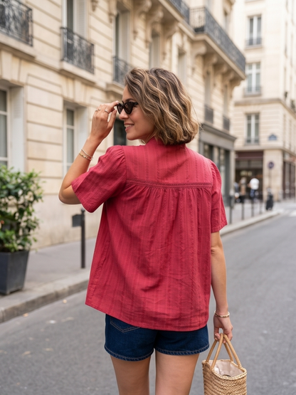 Chemise Manches Courtes Texturée