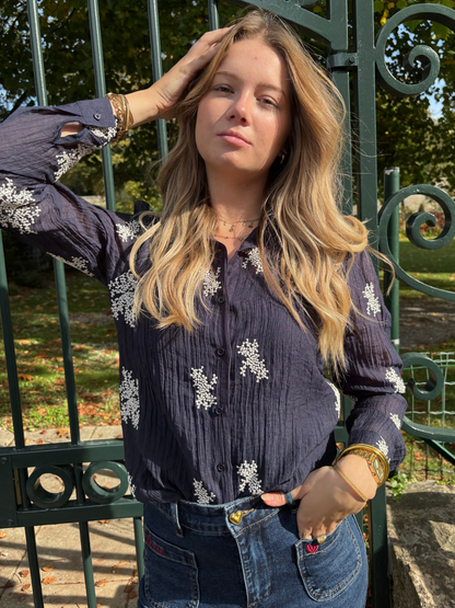 Chemise Marine Brodée