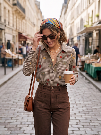 Chemise Marion - Vichy Brodé
