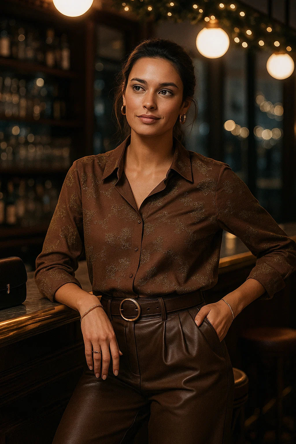 Chemise Marron Dorée