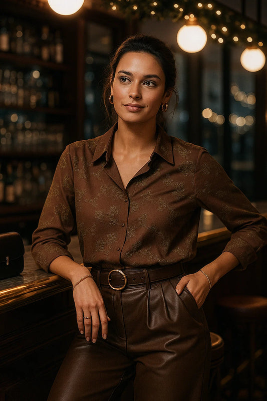 Chemise Marron Dorée