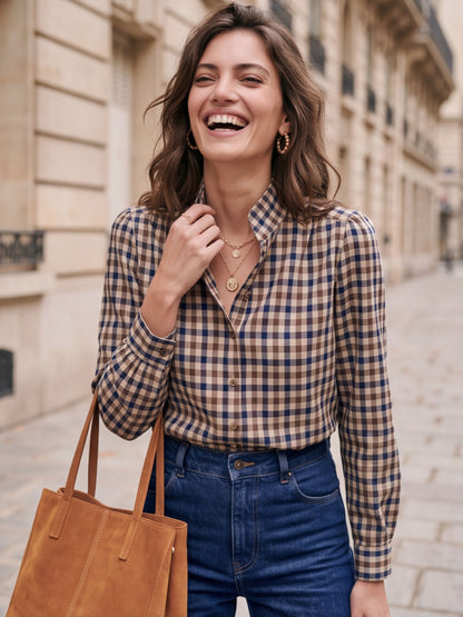 Chemise Noémie - Carreaux Choco