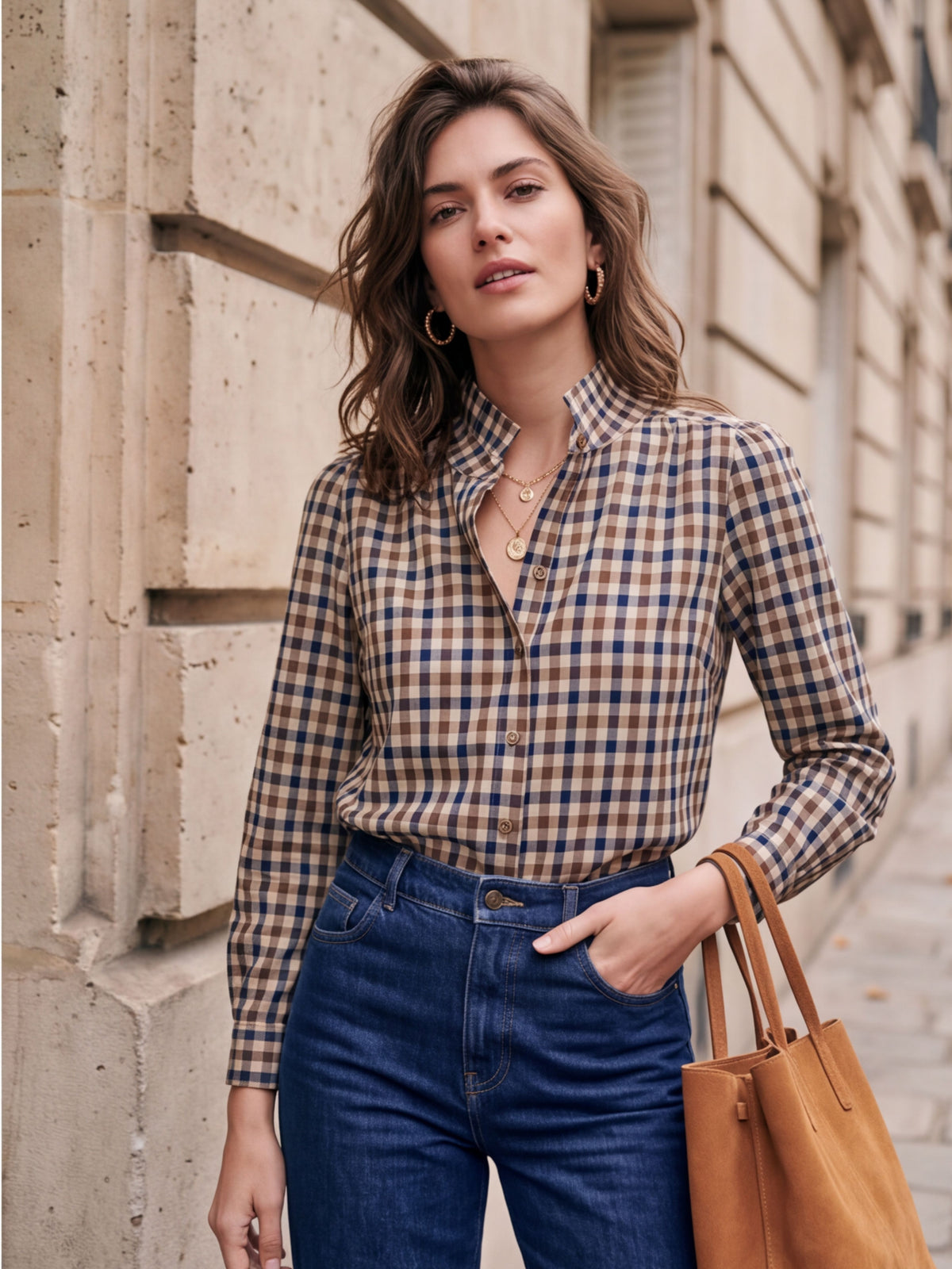 Chemise Noémie - Carreaux Choco