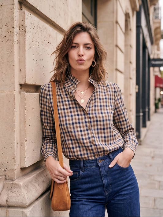 Chemise Noémie - Carreaux Choco