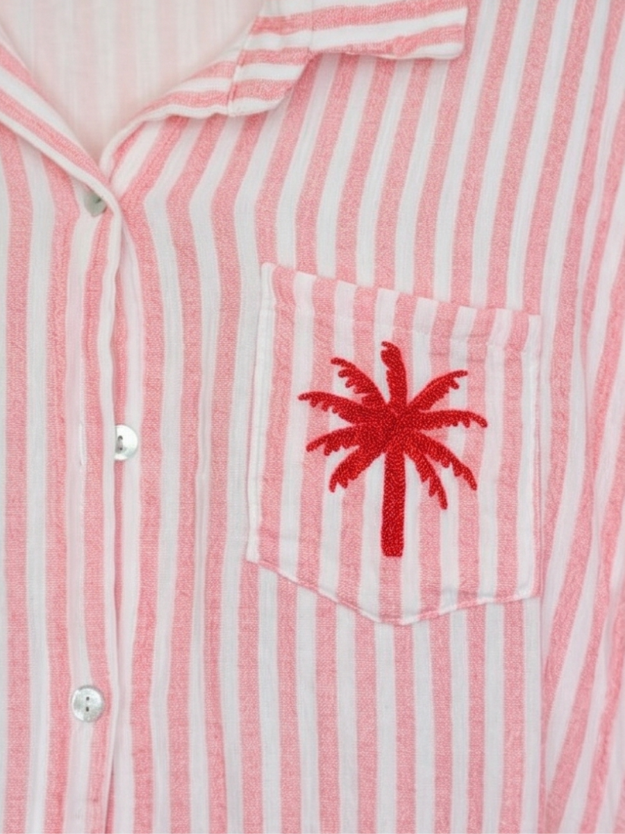 Chemise Ondine - Rayée Palmier Brodé