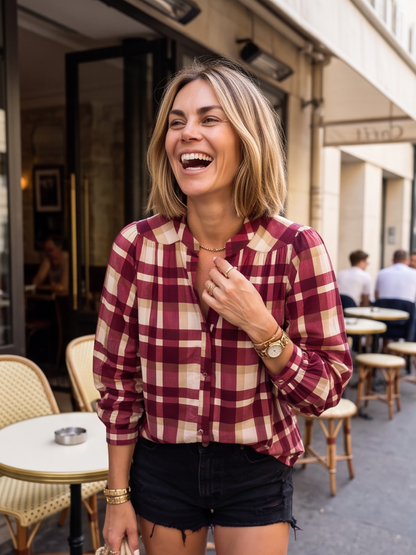 Chemise Romy - Carreaux Bordeaux
