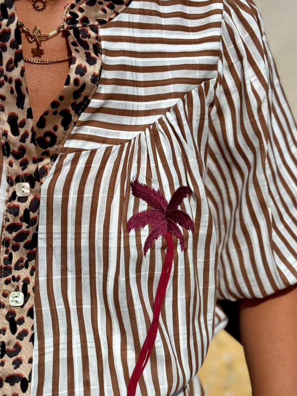 Chemise Rayée Léopard