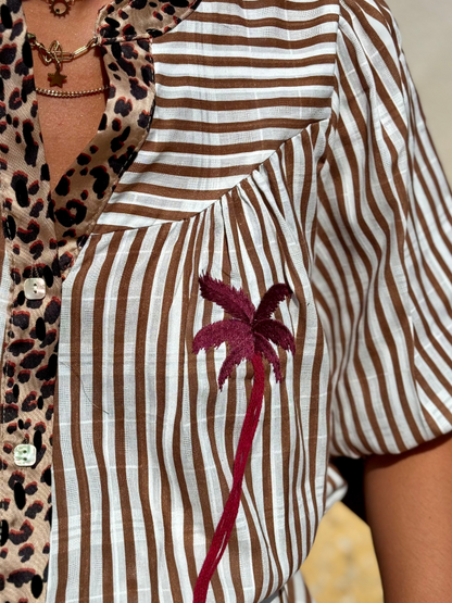 Chemise Rayée Léopard
