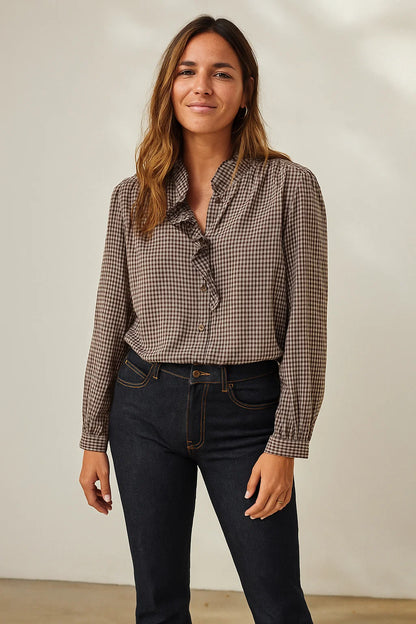 Chemise Vichy Bordeaux ou Choco