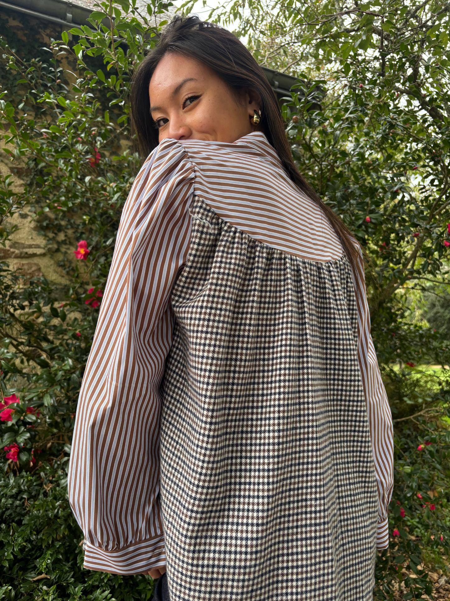 Chemise à rayures et carreaux