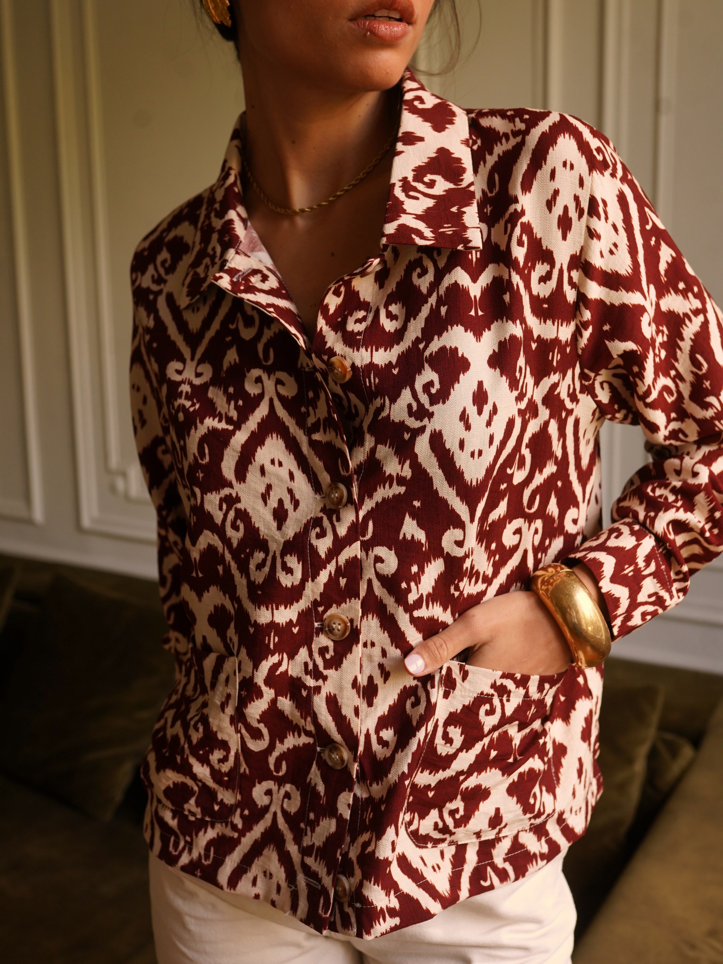 Chemise Bordeaux Imprimée