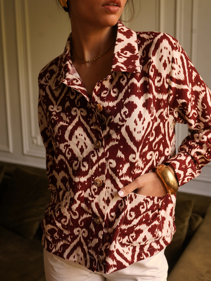 Chemise Bordeaux Imprimée