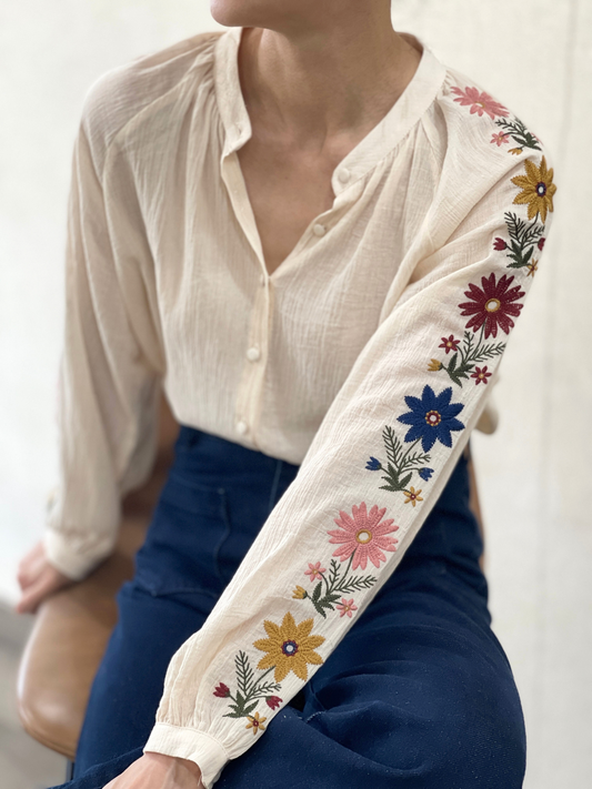 Chemise Crème Florale