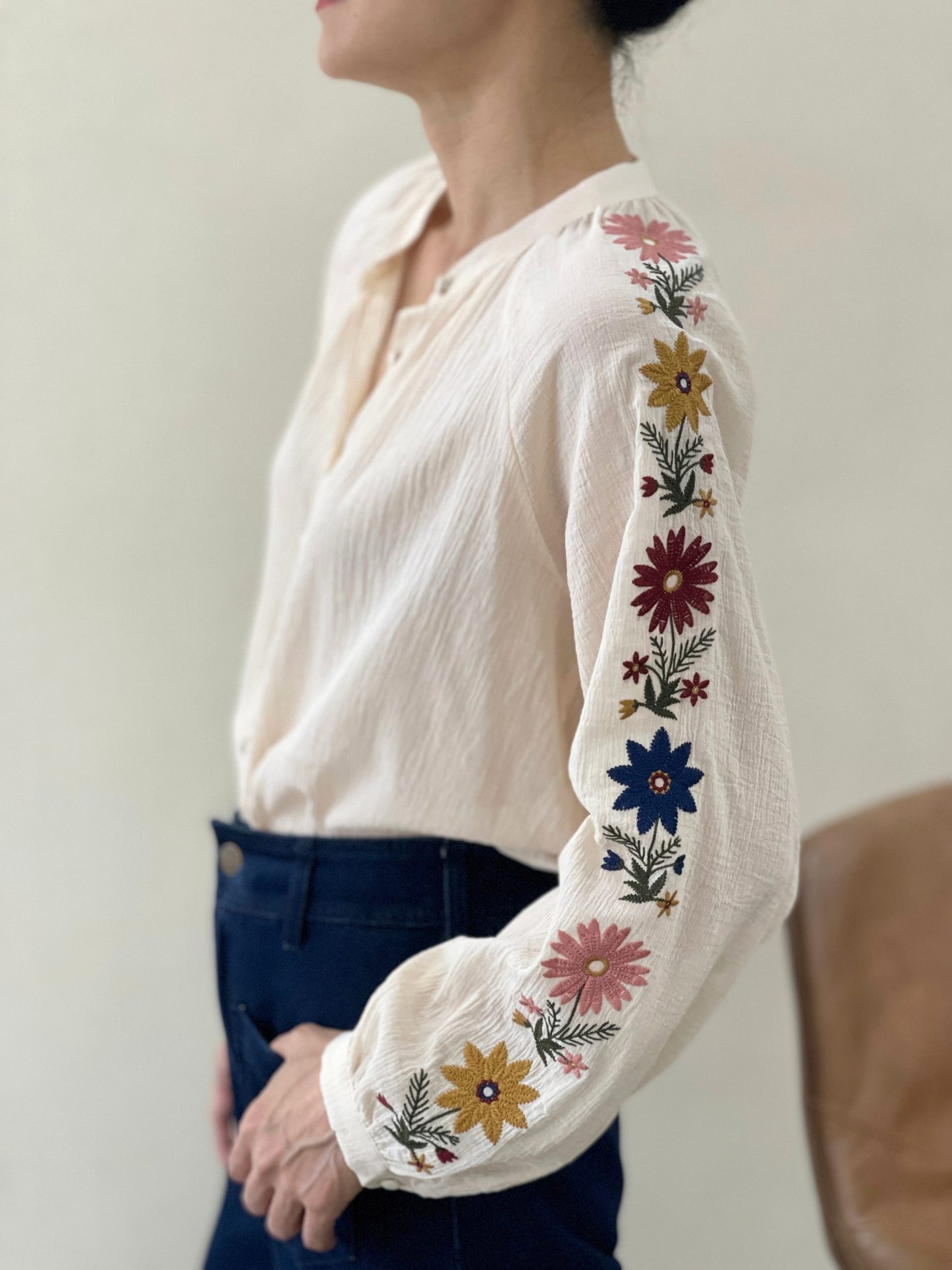 Chemise Crème Florale