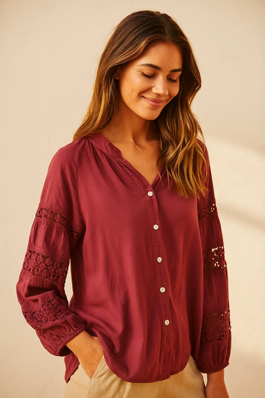 Chemise en Coton avec Dentelle