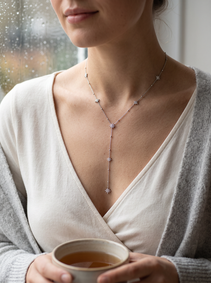 Collier Y Étoiles Strass - Argenté