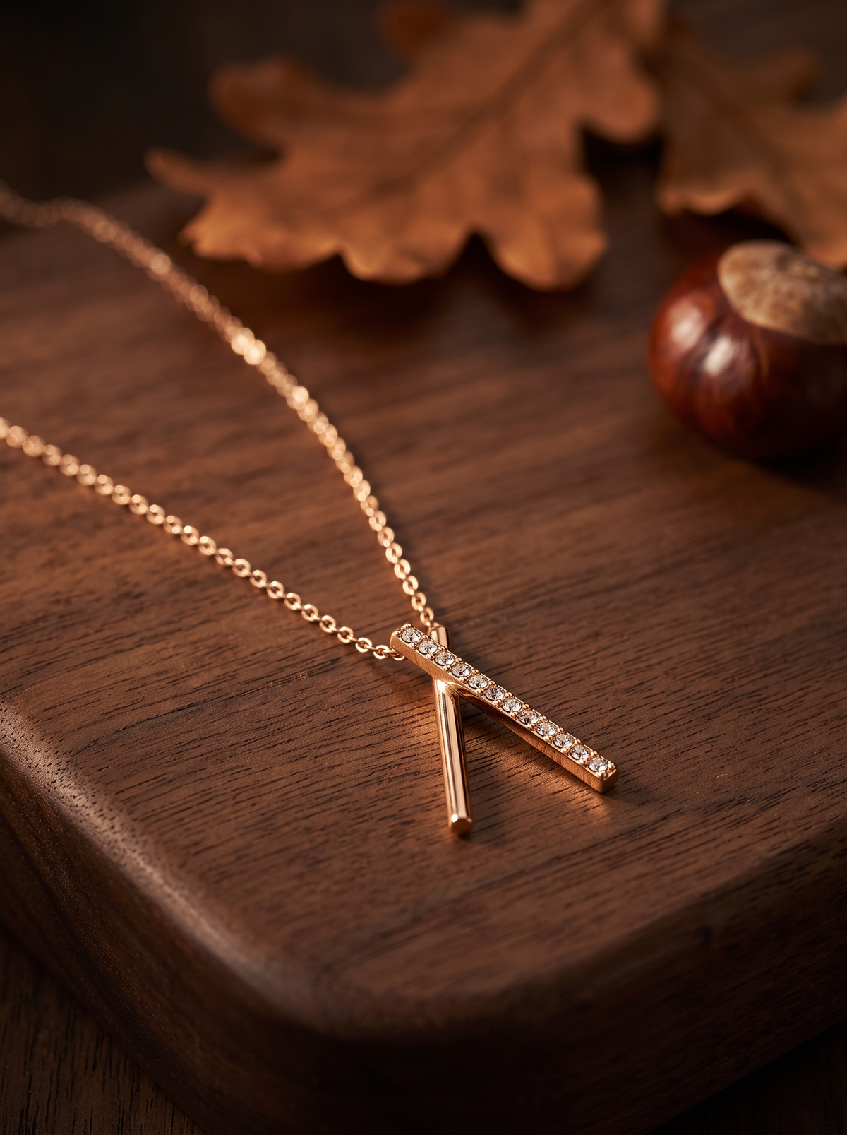 Collier Croisé Strass - Doré