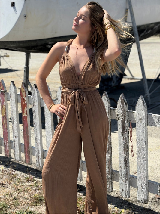 Combinaison Décolleté Fluide camel