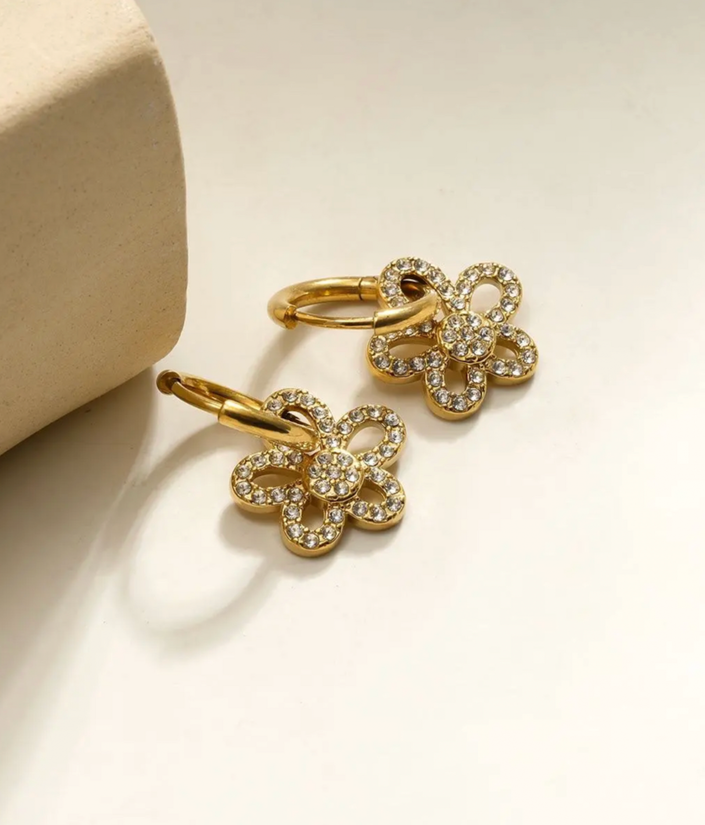 Créoles Fleur et Coeur Scintillant